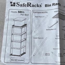 Storage Bin Rack 23”x31”x67”
