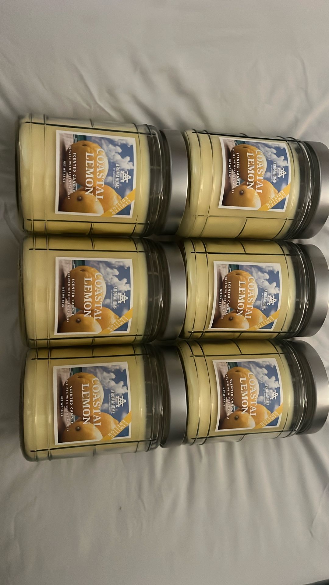 Coastal Lemon Scented Candle x6