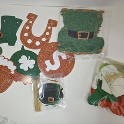 St. Patrick's Day Party Decoration Set. St. Patrick's Balloons, Cupcake Toppers.