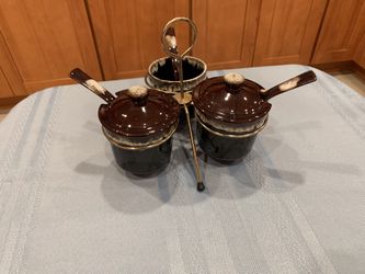 Vintage Stoneware Condiment Set