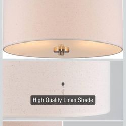 Kira Home Addison 13" 2-Light Semi-Flush Mount Ceiling Light Fixture with Off-White Fabric Drum Shade, Cool Brass Finish