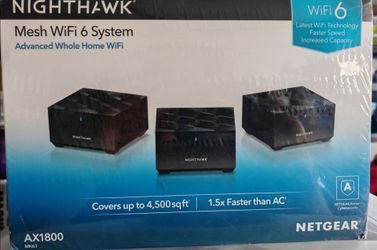 Netgear Nighthawk Whole Home Mesh WiFi 6 System, 3-Pack (MK63)- BRAND NEW IN BOX