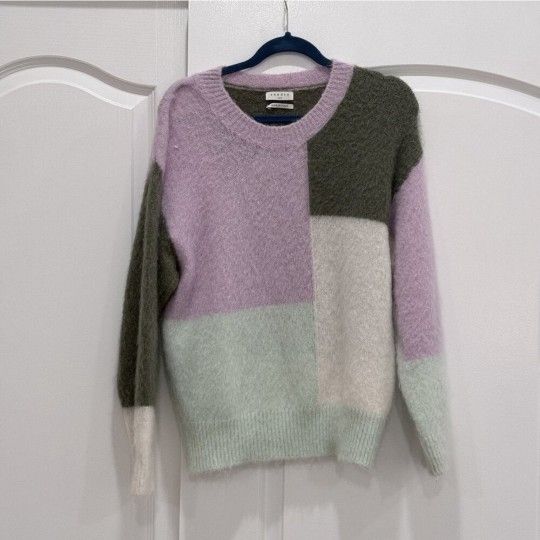 Sandro - 2021 Wool Knitted Jumper - Shards of green and lilac