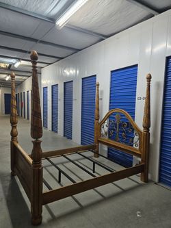 Real oak queen size bed frame disassembled