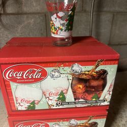 Set of 12 Coca-Cola Christmas glasses new