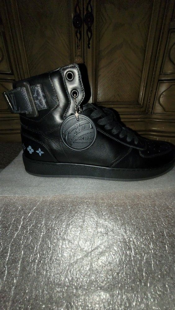 Louis Vuitton Fur-Lined High-Top Sneakers