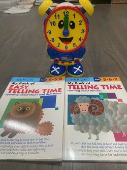 Learn to Tell Time Bundle: Kumon Books + Telly Teaching Clock