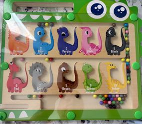 Dinosaur Magnetic Bead Maze Color Sorting Toy