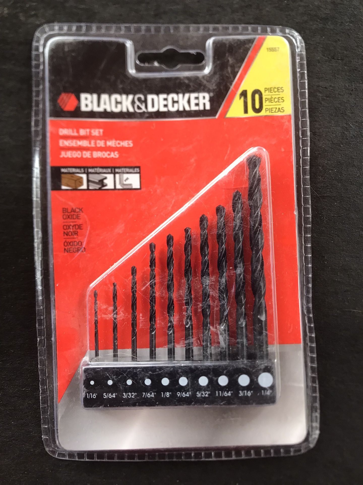 New Black & Decker 10 Piece Drill Bit Set