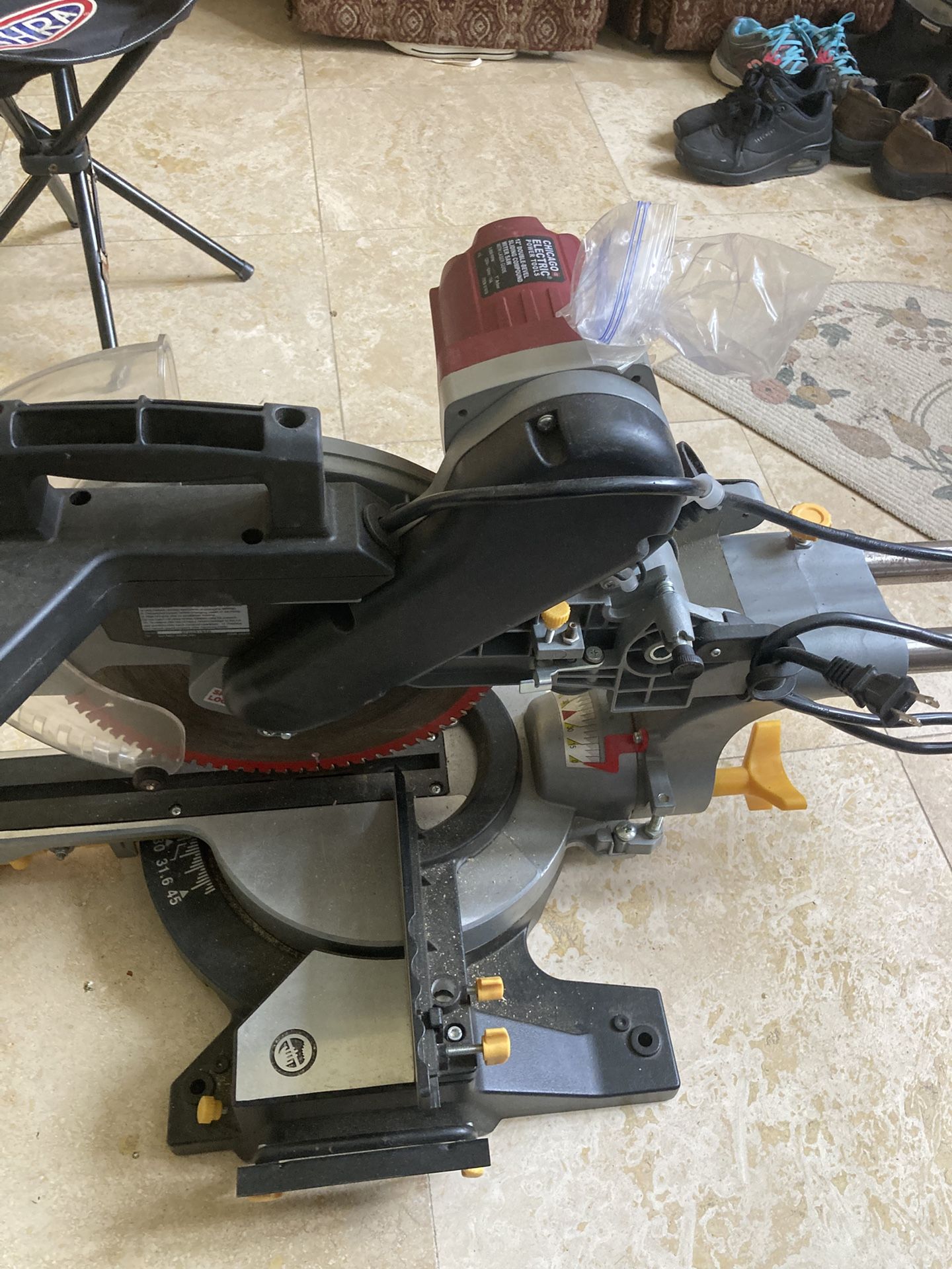 Chicago Electric Power Tools 12” Double-Bevel Sliding Compound Miter Saw With Laser Guide