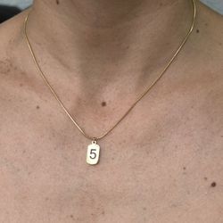 Necklace With Number 5 Charm 