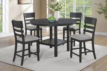 Brand New Black & Grey 5pc Counter Height Dining Table Set