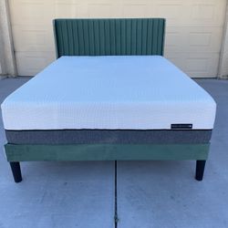 Beautiful Queen Size Bed Frame And Memory Foam Mattress!!