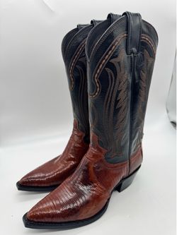Vintage Justin L4750 Peanut Brittle Iguana Lizard Western Boots Women's 6B