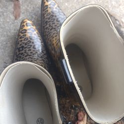 Cowboy Leopard Rain Boots Size 10