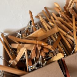 40 Thin Dress & Pants Wooden Hangers