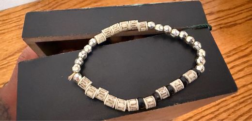 Antique Tibetan Yak Bone Skull Necklace: Handmade Boho Beads