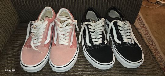 2  New Pairs of Vans worn 6 times  1 -Rosette Colorway  6M - 7.5W  1- Black Colorway  6.5M - 8 W