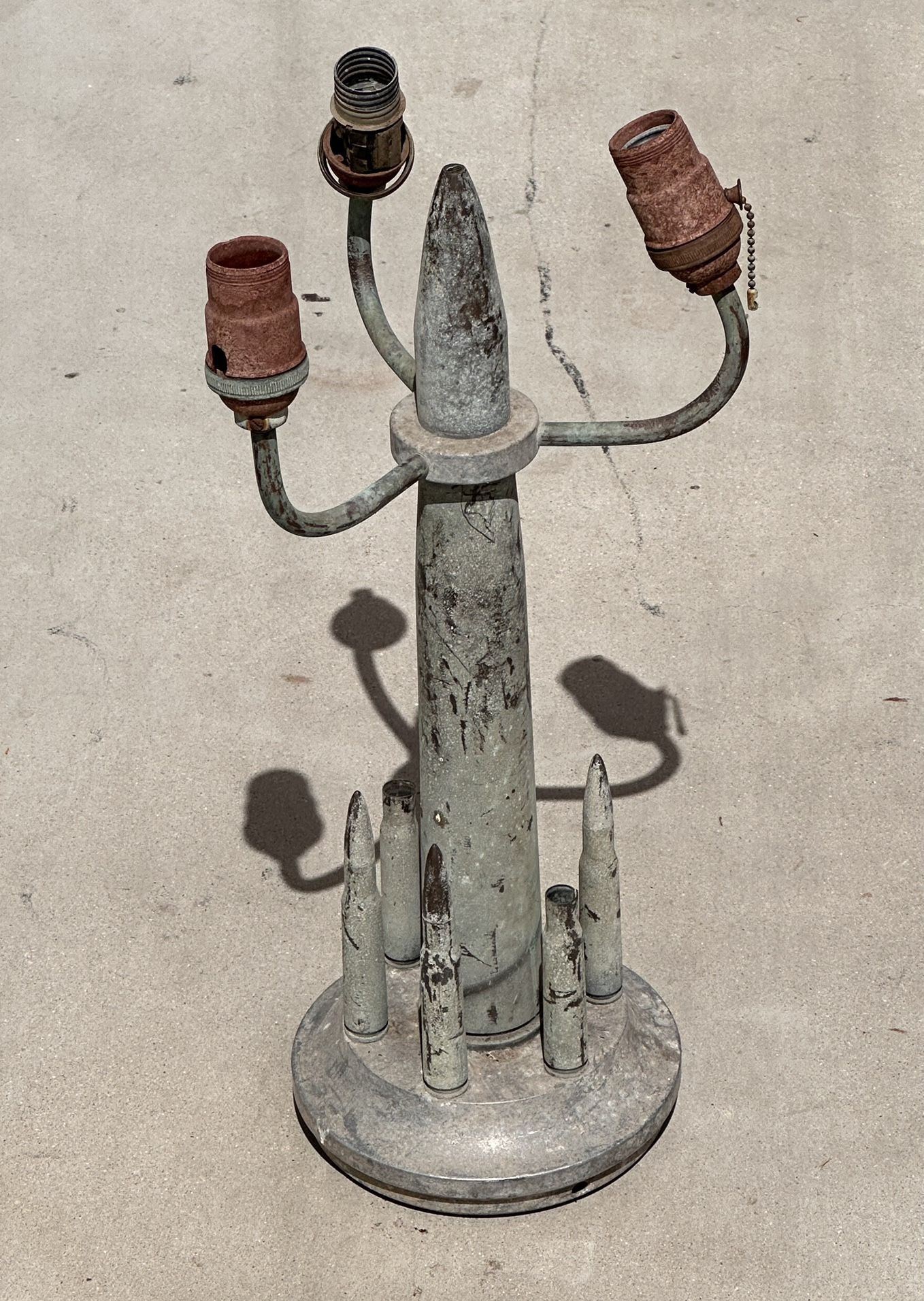 Vintage Machined Aluminum Bullet Lamp.