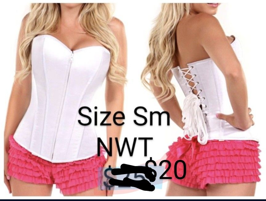 New W Tags, Lavish By Daisy Corsets, Size Small, Front Zipper Closure, Lace Up Back Clinching
