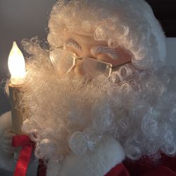 VINTAGE MOVING SANTA CLAUS With CANDLE 