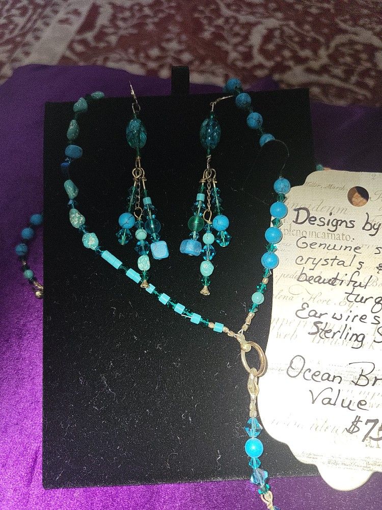 Beautiful babyblue handmade jewelry set