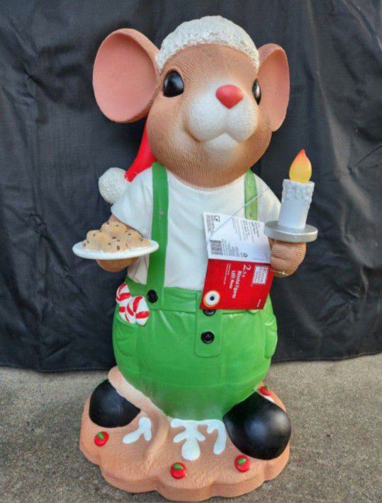 Christmas Mouse With Cookies Blowmold 