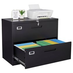✌️ Letaya Metal Lateral File Cabinets with Lock,2 Drawer Steel Wide Filing Organization Storage Cabinets
