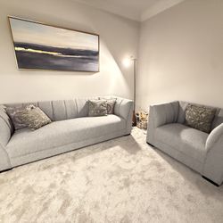 Two Piece Light Gray Sofa set - Like New
