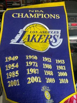 Los Angeles Lakers NBA Champions Commemorative Dynasty Banner Pennant 1(contact info removed)