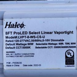 Halco ProLED 8-ft & 4ft Select Linear Vaportight, model LVPT-8-WS-CS-U (part # 28092). 10,875