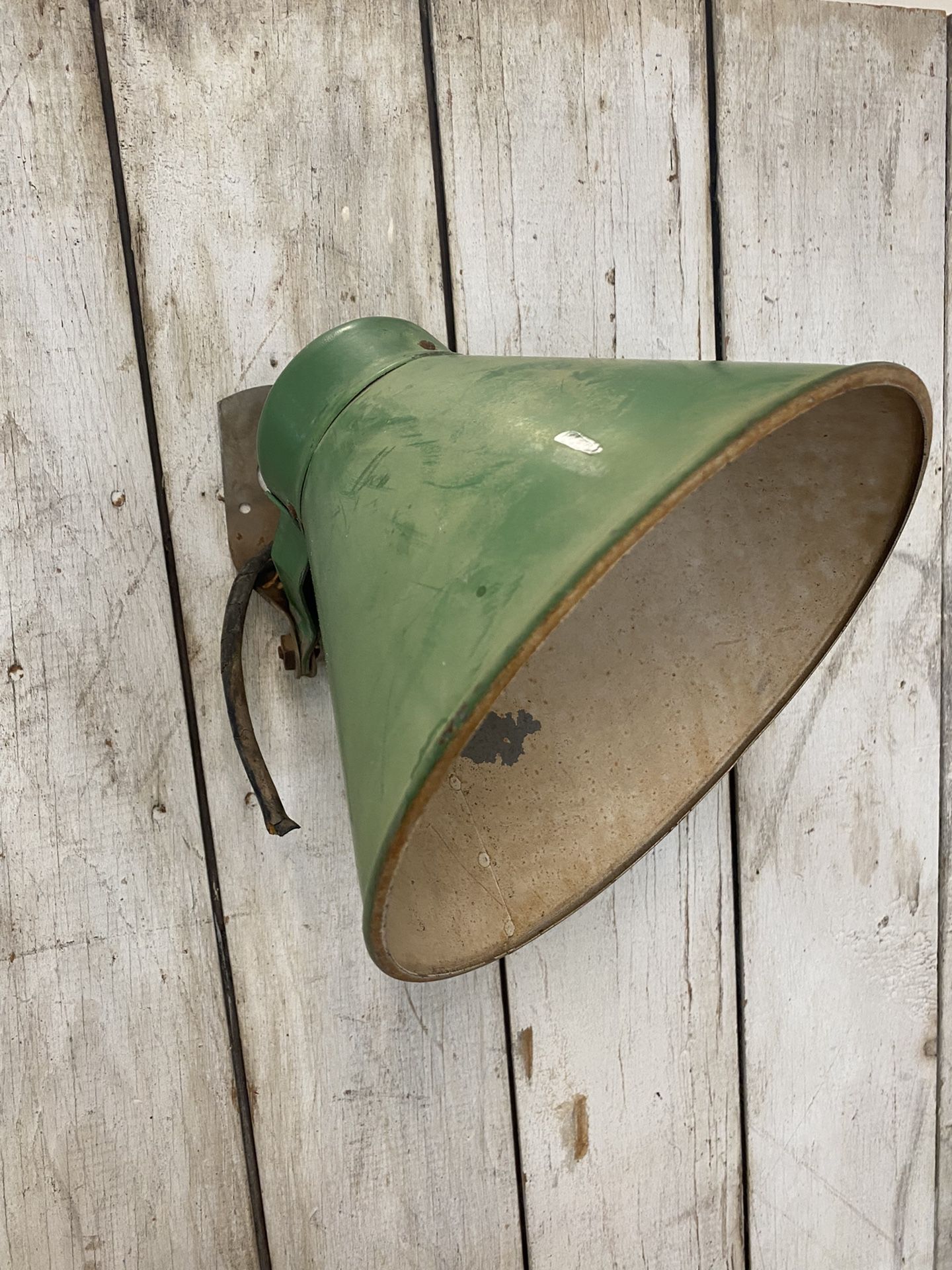 Vintage Green Metal Wall Lamp 