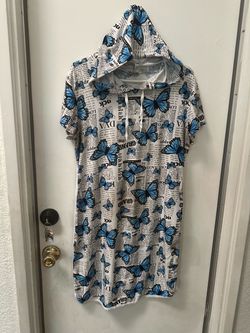 Multi Butterfly Hoodie Dress size L