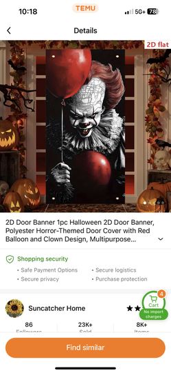 Pennywise Door Decor Cloth! New 