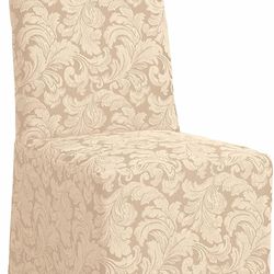 Scroll Long Chair Slipcover Champagne – Sure Fit (2 Set)