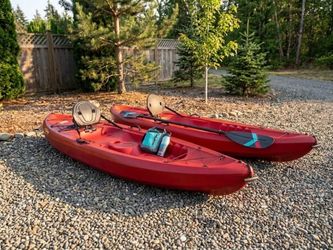 His & Hers Matching Red Tamarack 120 Kayaks