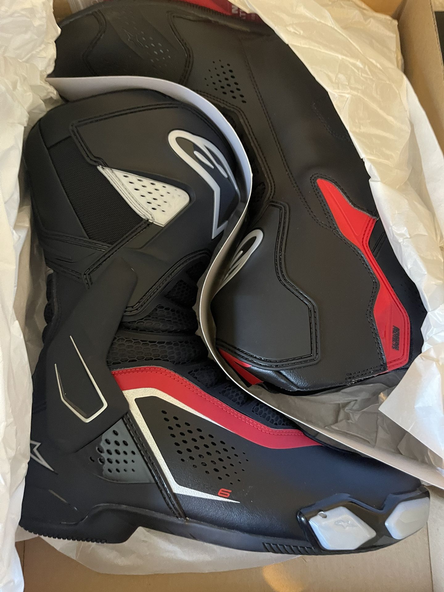 alpinestars SMX-6 vented blk/silver/red us 10.5