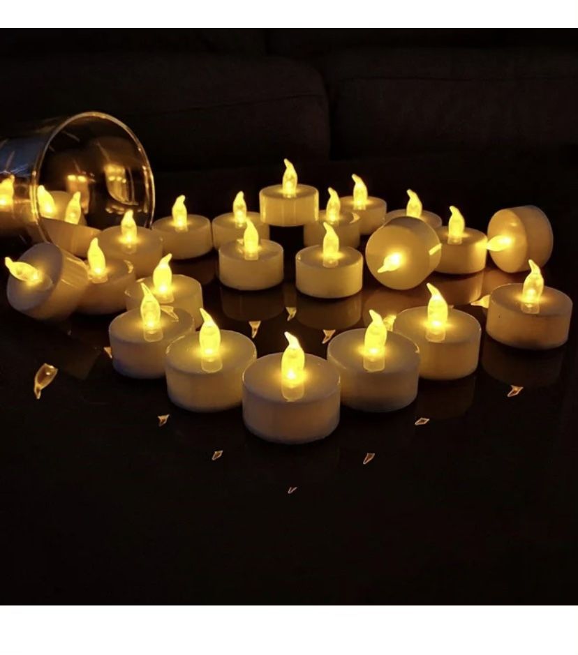 Battery Operated Tealight Candles (1.4”Hx1.4”Wx1.1”D) (16 in total) $10 for ALL