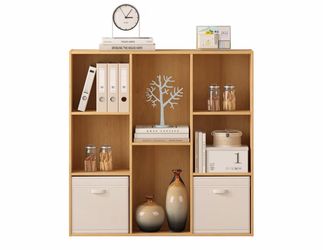 8-Cube 35.98"L x 9.45"W x35.91"H,Natural Wood