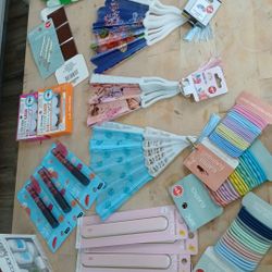 Nails Lipgloss Files Fans Face Masks Hair Tyes 