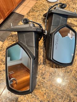 Pair of Black Power Side View Mirrors Chevy Silverado 2015-2016