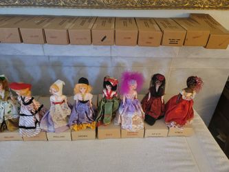 International Costume Dolls Collection with Boxes