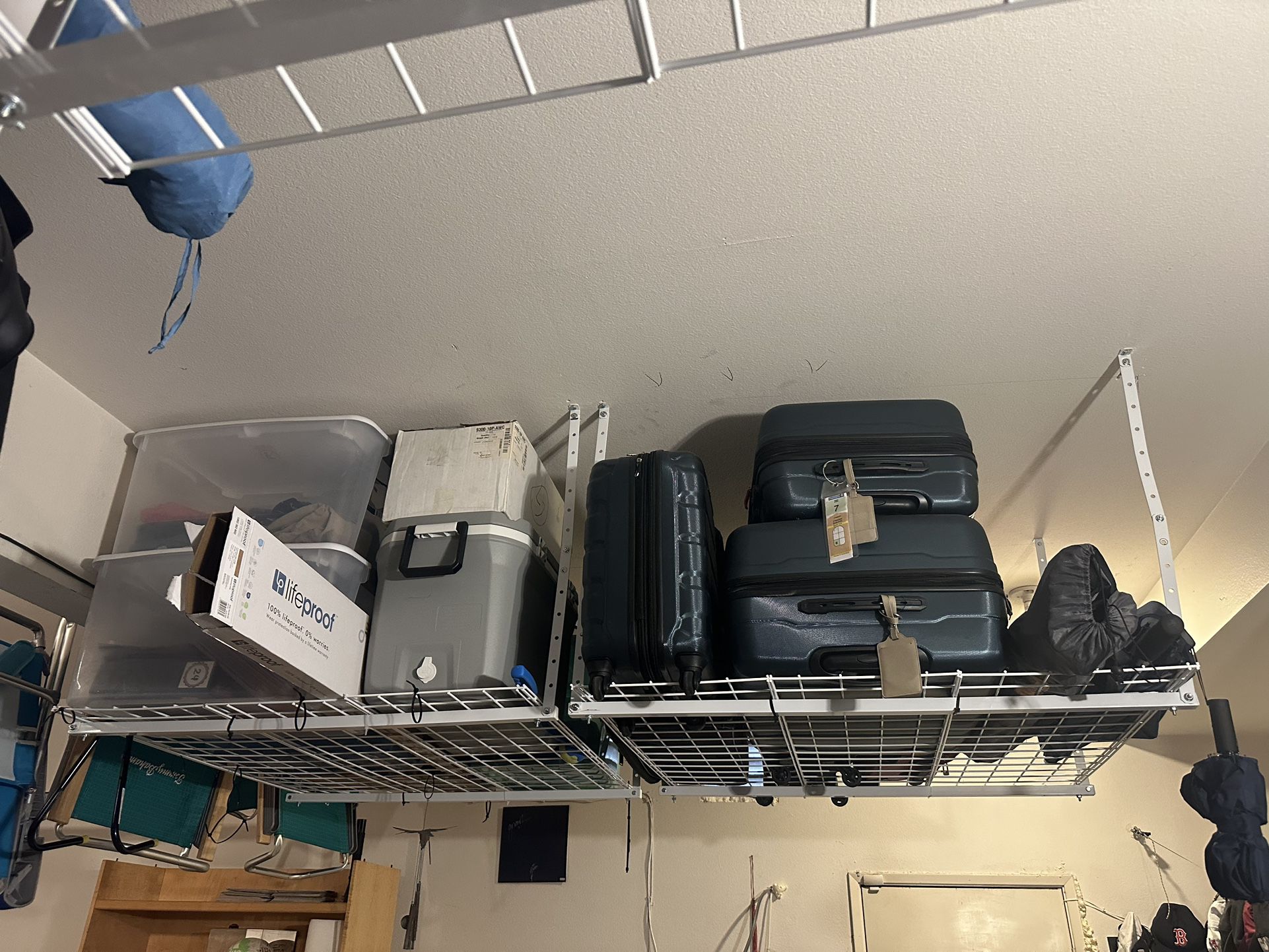 4 Overhead Garage Storage Racks. Make Offer! 