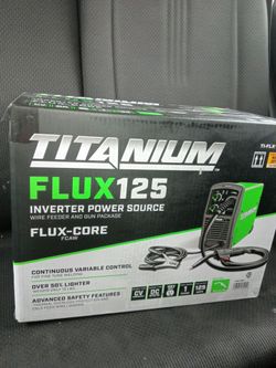 Titanium Flux 125 inverter power source wire feeder and gun package