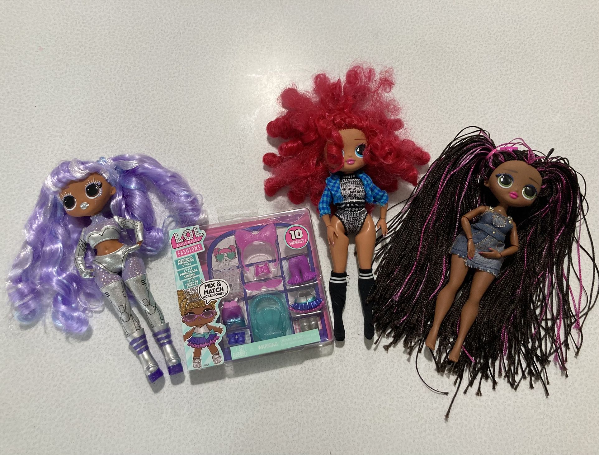 LOL Surprise OMG Dolls Lot 3 Dolls And Accessories Pack!!