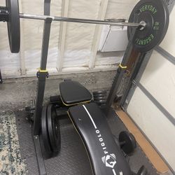 Bench Press With Bar And Weighs 