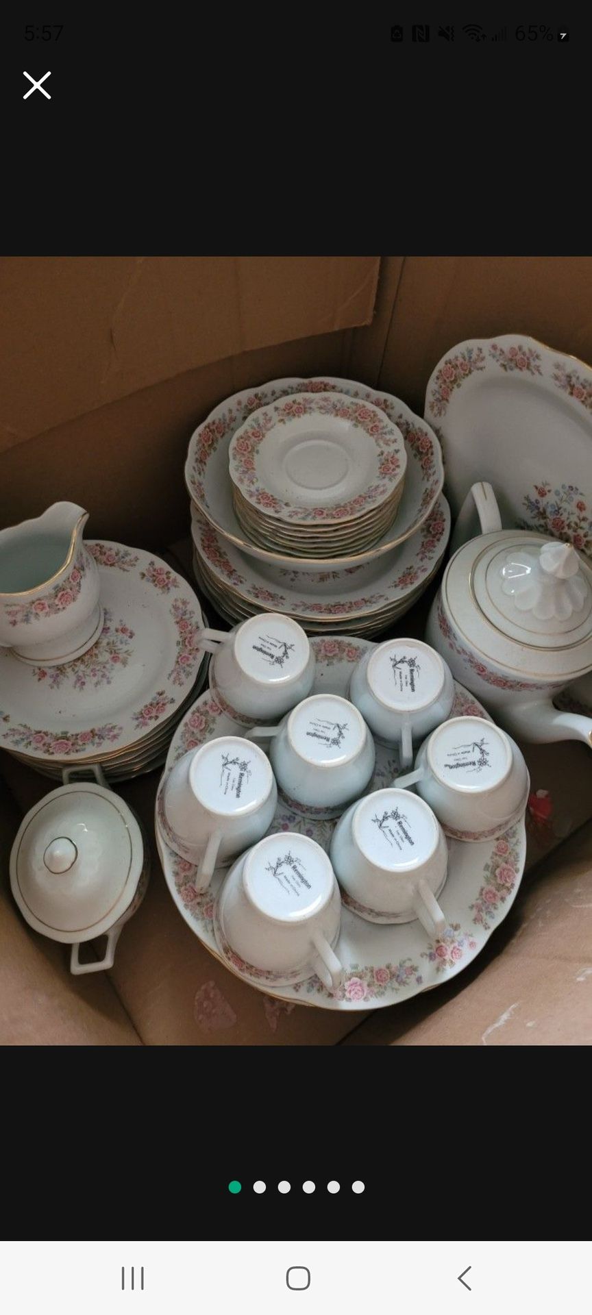 44 Piece Pink Floral Remington Fine China Set