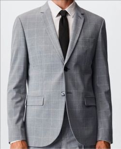 Super Slim-Fit Tailored Check-Pattern Blazer Size 44 Brand NEW with Tags