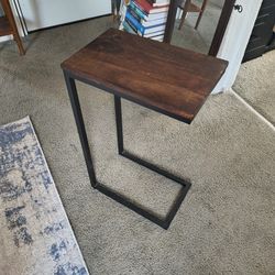 Wooden & Metal C-shape Couch Table