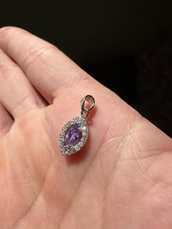 Amethyst silver pendant